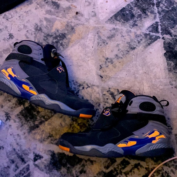 Nike Mens Air Jordan 8 Retro Playoff Leather Basketball Shoes - Picture 1 of 4